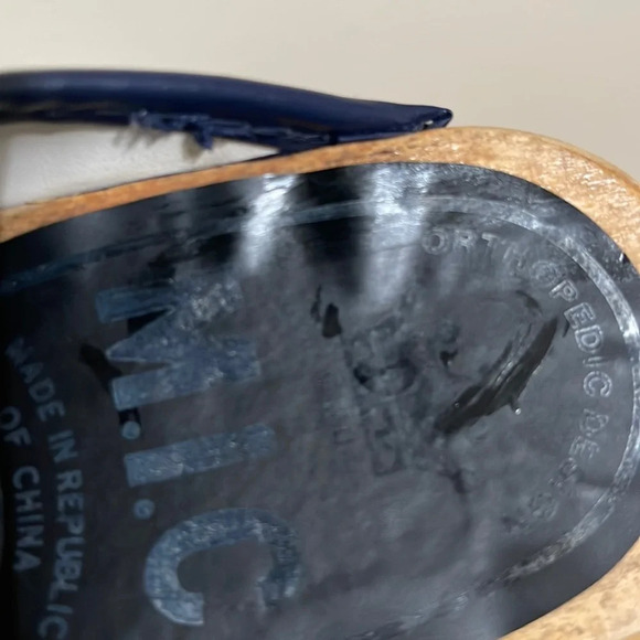 M.I.C. Vintage wooden Clogs Mules  Orthopedic Design size 6 blue - Picture 15 of 17